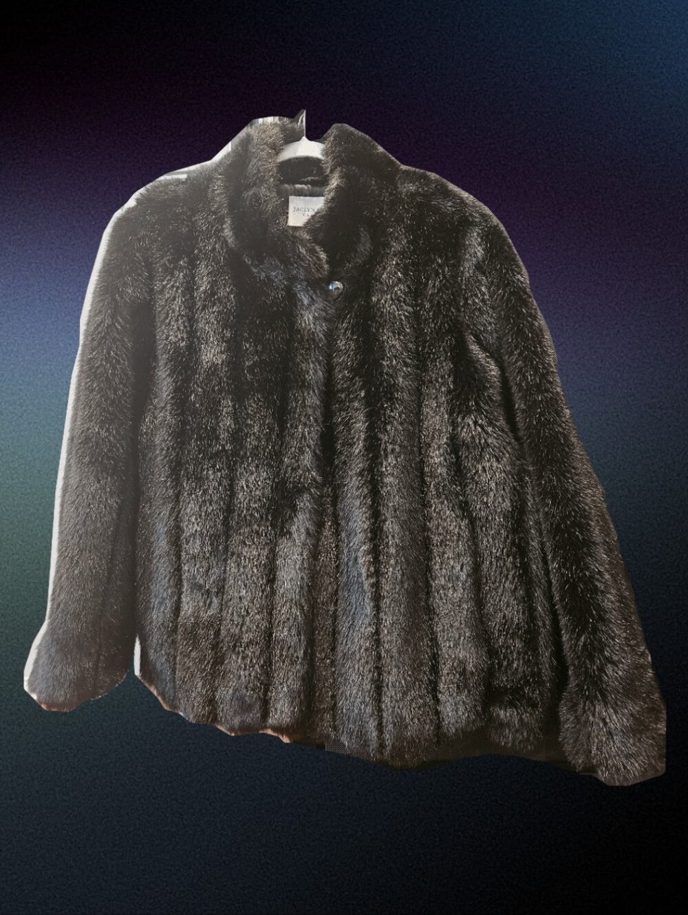 Jaclyn Smith Classic Black Faux Fur Coat